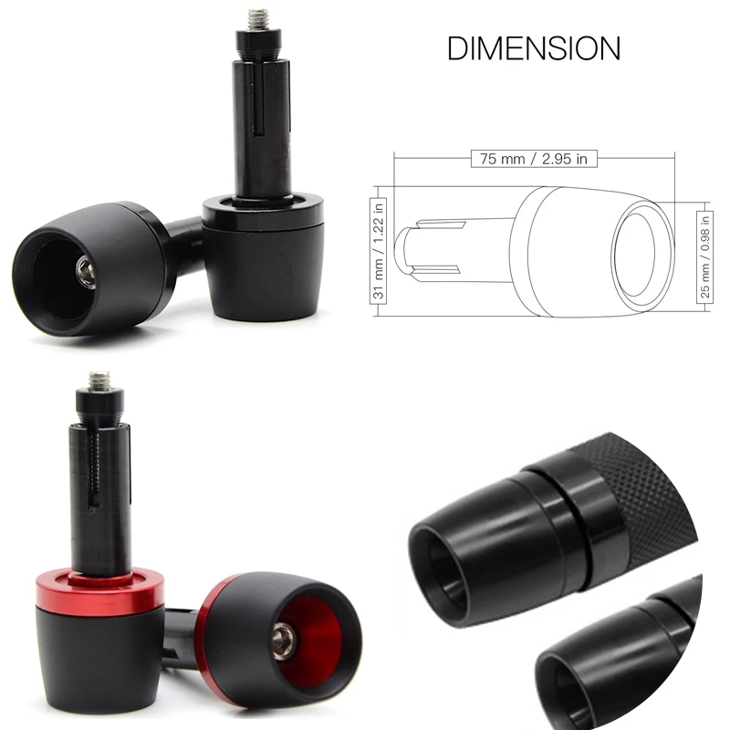 7/" CNC рукоятки мотоцикла бар концы слайдер вибрации Тяжелая взвешенная заглушка для руля ручка бегунки в виде слитков для грязного велосипеда