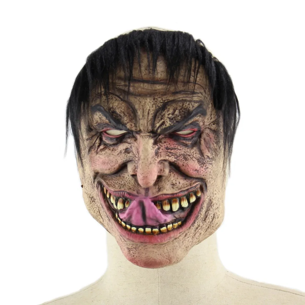 Жуткий страх Хэллоуин маска для косплея Для Взрослых реквизит для украшения вечеринки Забавный человек маска ужаса латексная маска клоуна капюшон