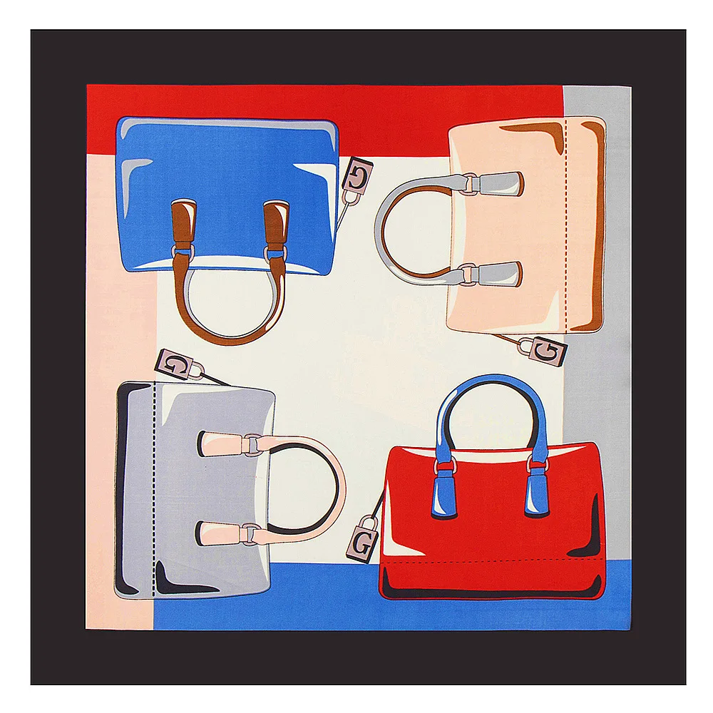 

2018 27colors 60cm*60cm New Bandana Shawl Scarf Chick Carriage Print Kerchief Square Scarves Woman Headband Hijab headScarf