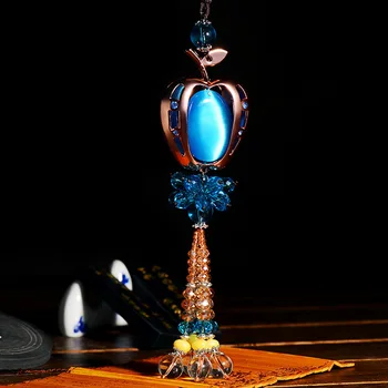 

High-grade alloy pendant car rearview mirror Apple car interior decoration decoration fashion lady beautiful opal jewelry