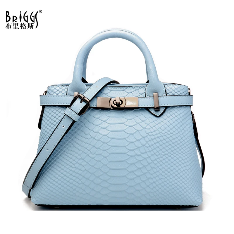 

BRIGGS Vintage Serpentine Leather Handbags Women Designer Women Famous Brand Shoulder Bag Female Messenger Bags Ladies Hand Bags
