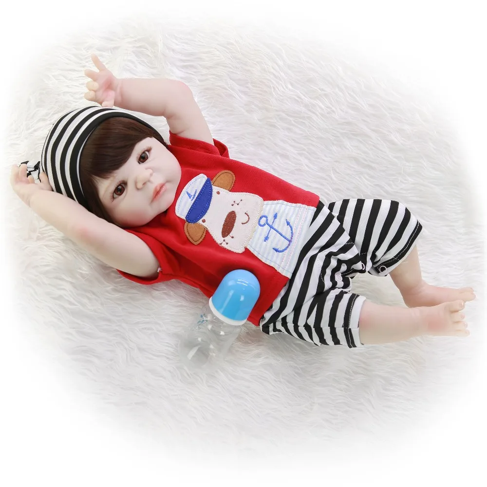 Горячая куклы Reborn Baby Toy 23 ''57 см полностью силиконовый корпус виниловая Реалистичная Детская кукла мальчик игрушка в Sao Paulo детский подарок на день рождения