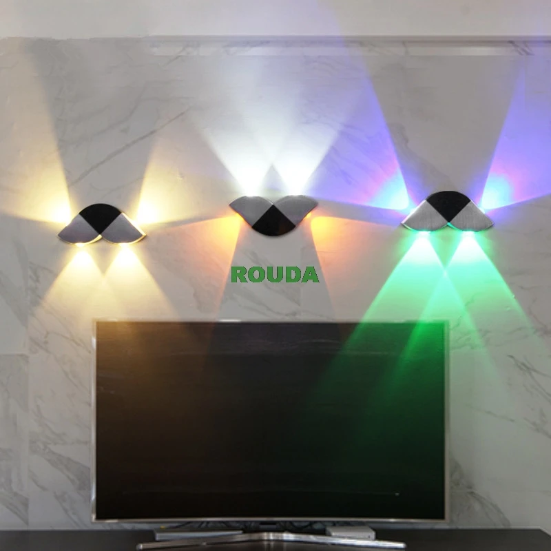 10pcs/lot 4W Abstract Geometry Modern Led Wall Light Lamp With 4 Lights For Home Living Room Wall Sconce Lighting Fixtures