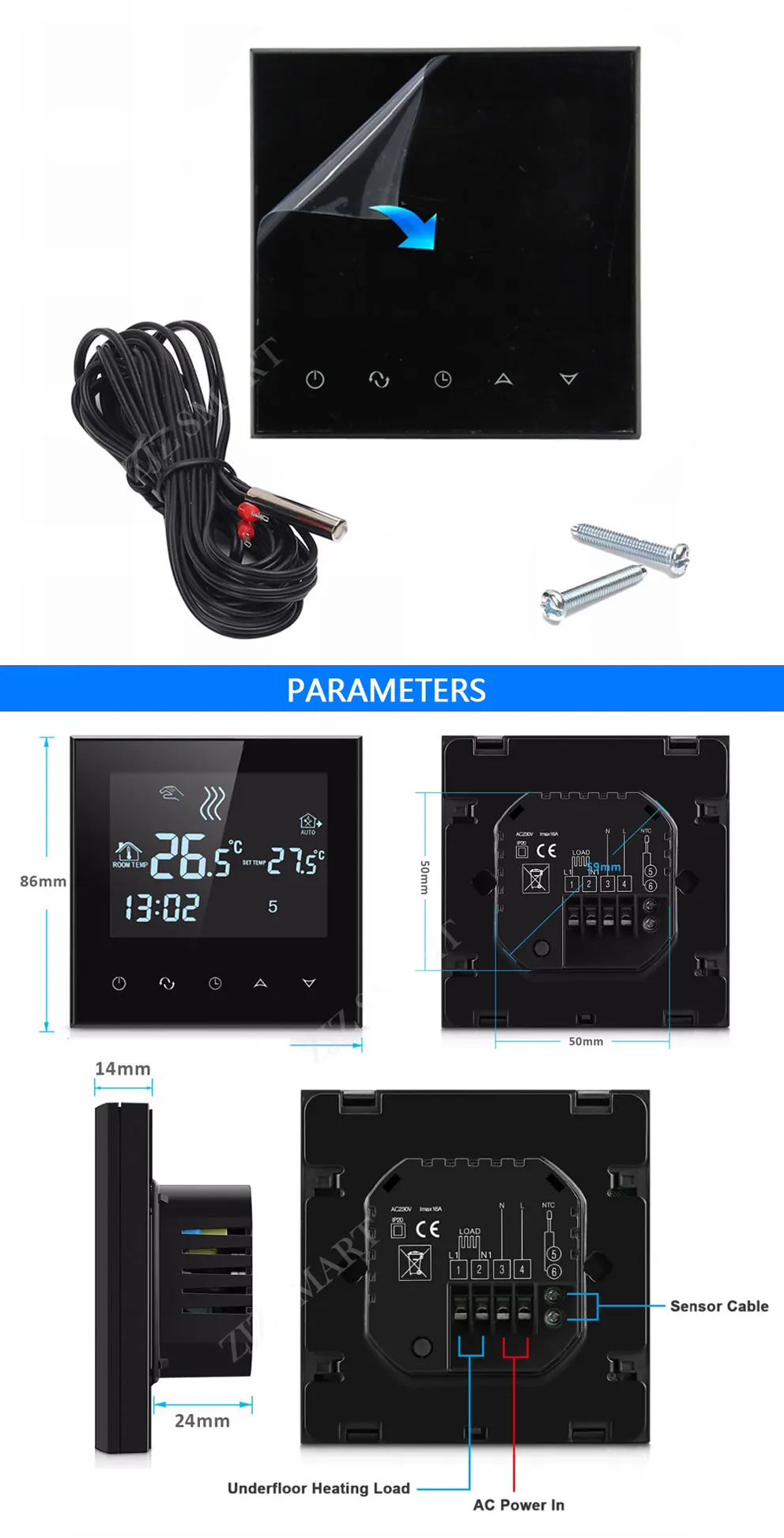 de toque wi-fi 24 v 240 v
