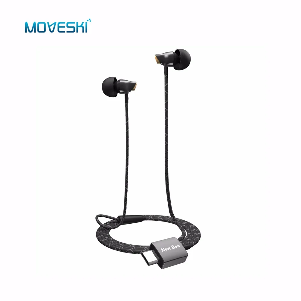 Moveski USB Type C In Ear Ceramic Stereo Earphone ANC Wire Control ...