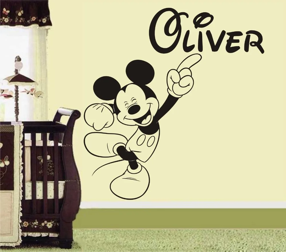 Mickey Mouse Personalised Name Wall Art Sticker Decoration Decals Wall