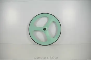 

New cyan 700C 3 spokes and clincher rims integrated Fixed Gear Track Road bike full carbon fibre bicycle wheelset Free shipping