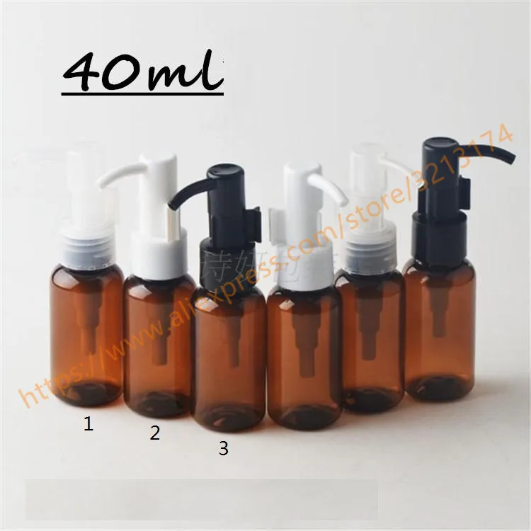 40ml brown PET mini/samples bottle with plastic pump.lotion/hand wash