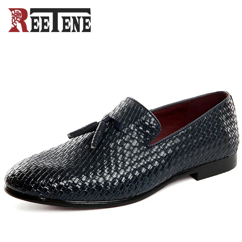 

REETENE Men Shoes 2017 New Men Flats Breathable Comfortable Men Loafers Luxury Men'S Flats Casual Shoes Plus Size 48