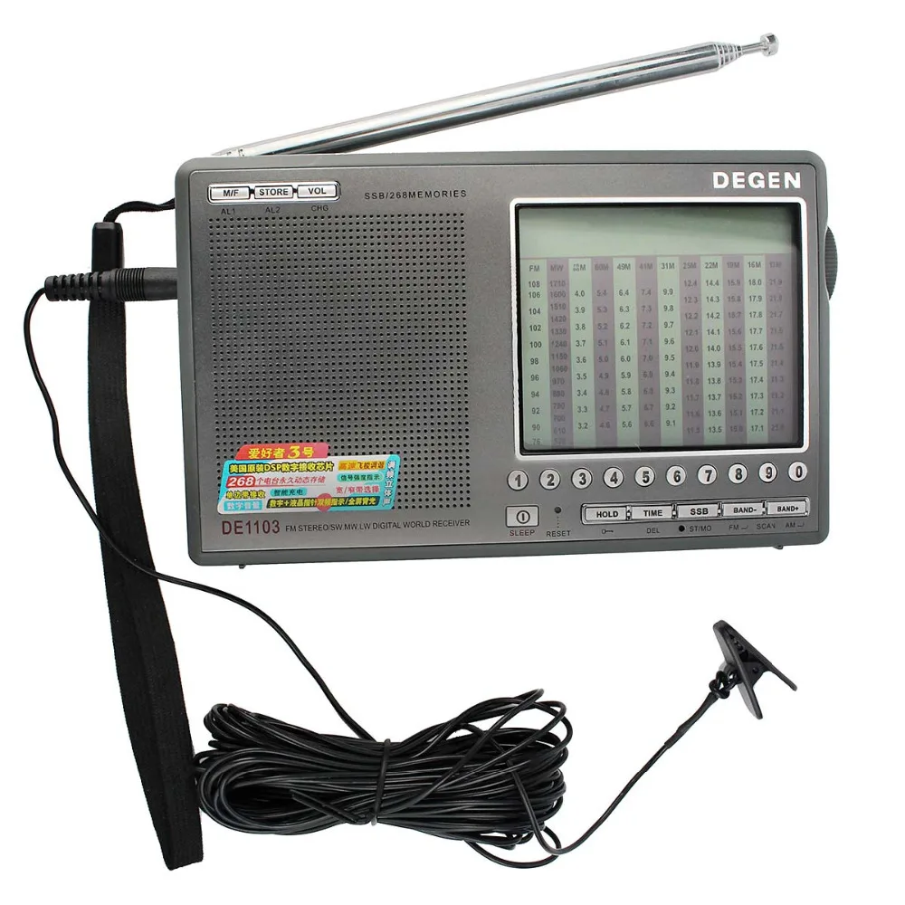 

Degen DE1103 Radio DSP FM SW MW LW SSB Digital World Receiver & External Antenna FM Radio Recorder Radio Station Y4162H
