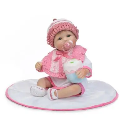 Новые 40 см 18 &quotМягкие силиконовые куклы Reborn милые reborn babies с пустышкой пустышка