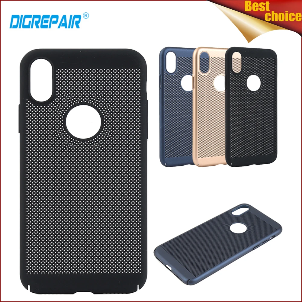 

Fashion Honeycomb Heat Dissipation Cooling Housing Smart Phone PC Back Cover Breathable Protective Cover For iphone X