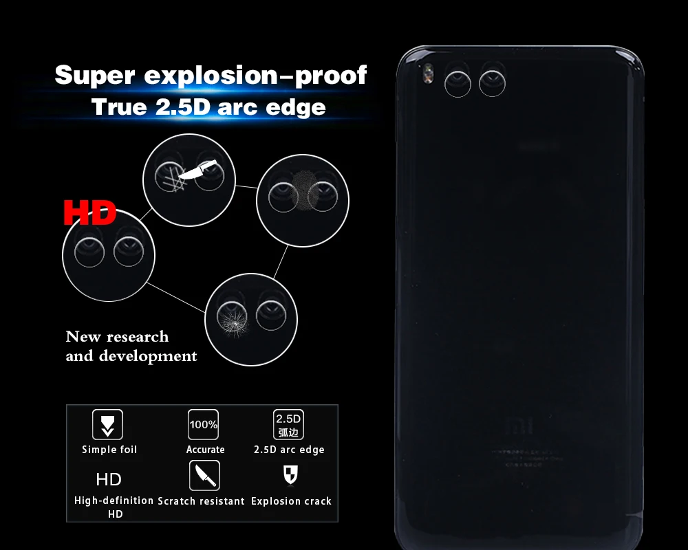 HD Прозрачная задняя камера стеклянная пленка для Xiaomi Mi 6 Mi6 MCE16 Защитная сотового