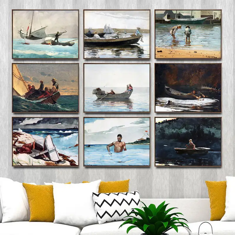 홈 인테리어 아트 벽 사진 fro 거실 포스터 인쇄 캔버스 회화 미국 winslow homer 경치