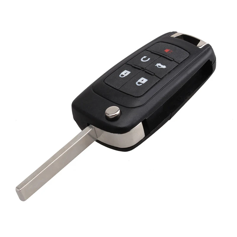

5 Buttons Fit For Chevy OHT01060512 315MHZ Remote Start Flip Key Keyless Uncut Blade HU100 With ID46 Chip Entry Transmitter Fob