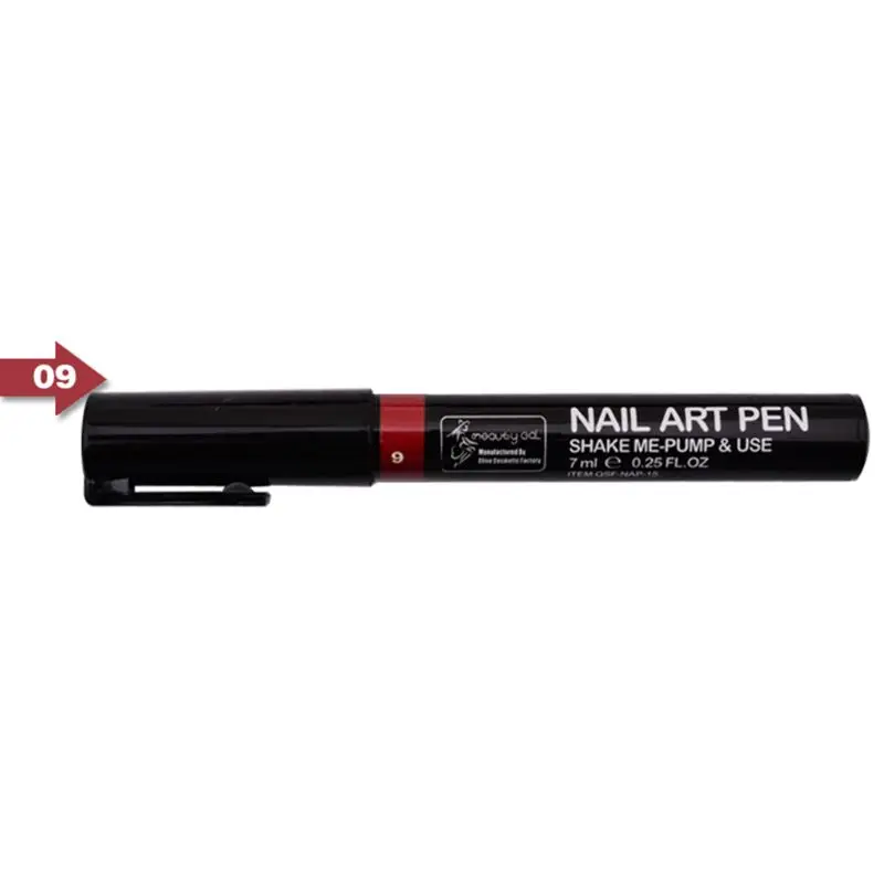 УФ лак для ногтей ручка 16 цветов 3D дизайн ногтей Маркер Краска Ручка Маникюр дизайн ногтей аксессуары: гель новые инструменты для рисования - Цвет: Красный
