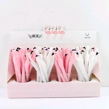 48 шт./лот гелевые ручки мультфильм Фламинго черные чернила kawaii подарок гель-чернила ручки для письма креативные канцелярские принадлежности Школьные принадлежности