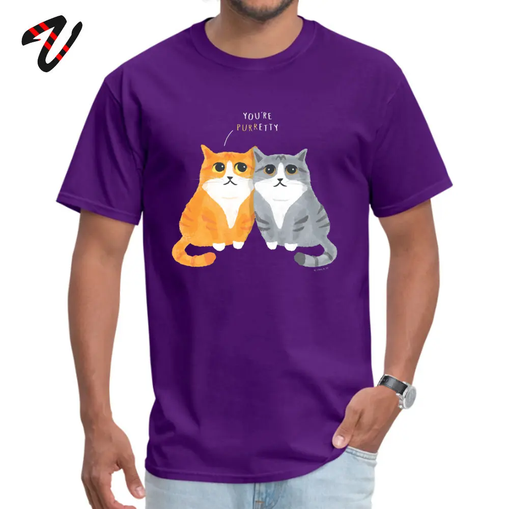 Simple Style Tops Tees ostern Day Graphic O-Neck 100% Cotton Tops T Shirt Youth T-Shirt Purretty Kitties Cute Cat CoupleBuddies Purretty Kitties Cute Cat CoupleBuddies10420 purple