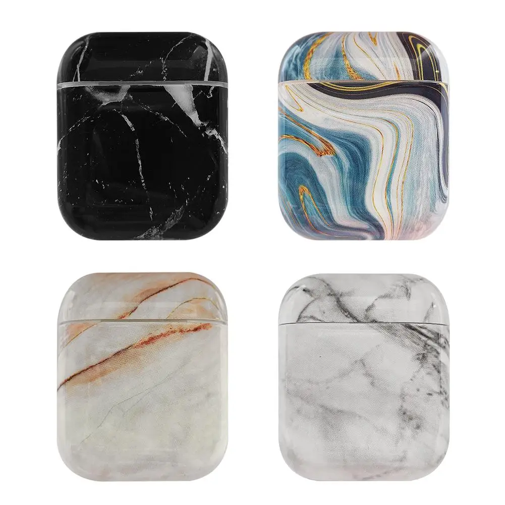

New TPU Earphone Cover Case For IPhone Wireless Bluetooth Headset Set Charging Box Marble Headphone Cover Case For Airpods