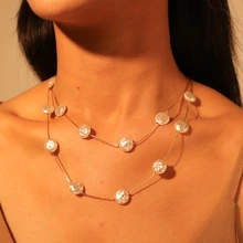 Женское Ожерелье-чокер с искусственным жемчугом, новинка, Женские Ювелирные изделия, большой воротник, большое ожерелье