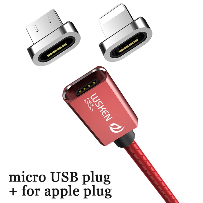 WSKEN кабель Micro USB Магнитный зарядный кабель для iPhone Xs Max Xr type C USB C Быстрая зарядка данных для samsung S9 Note8 S8 type-C - Цвет: for apple micro USB