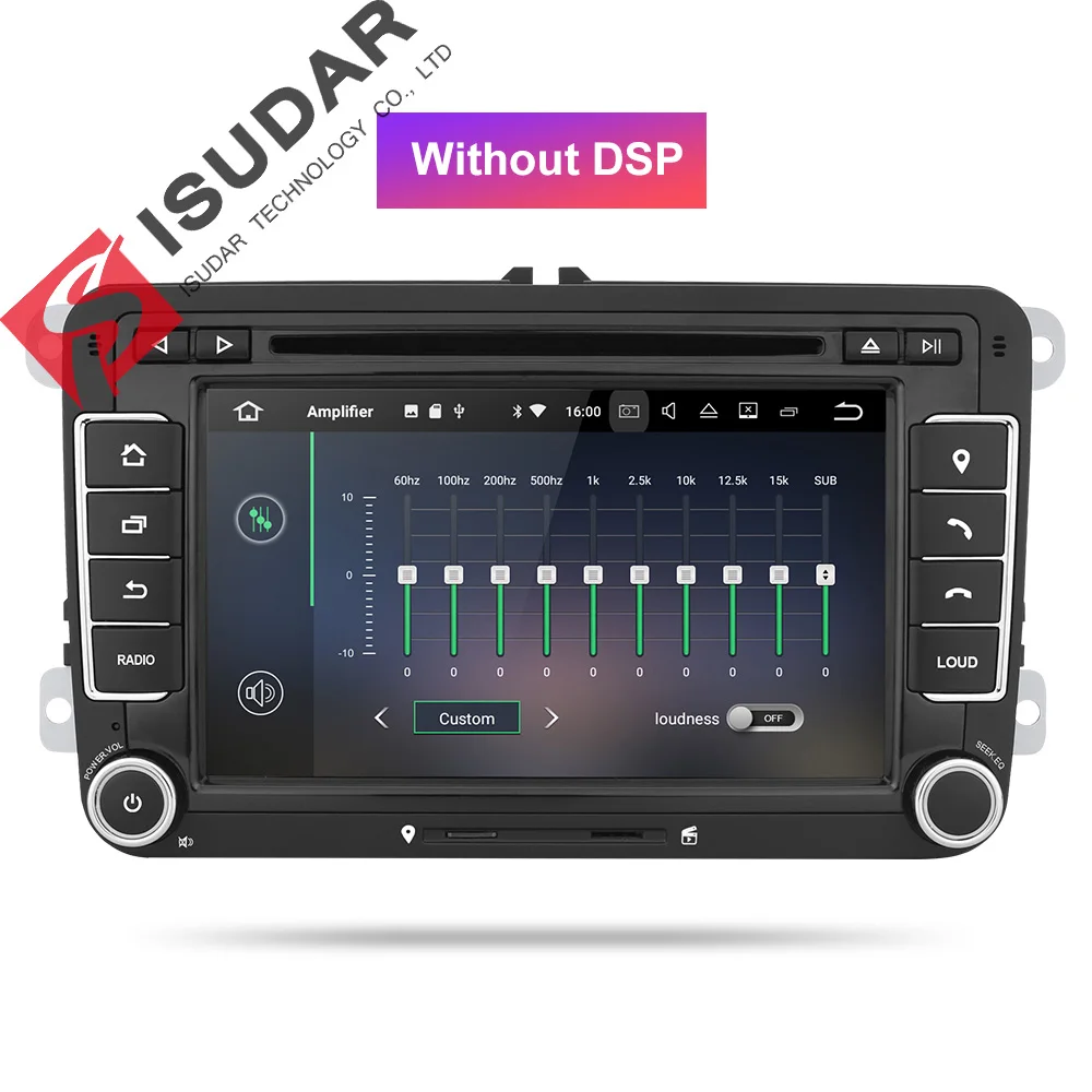 Isudar Автомобильный мультимедийный плеер Android 9 gps 2 Din для VW/Golf/Tiguan/Skoda/Fabia/Rapid/Seat/Leon Canbus Automotivo DVD компактное минирадио - Цвет: Without DSP