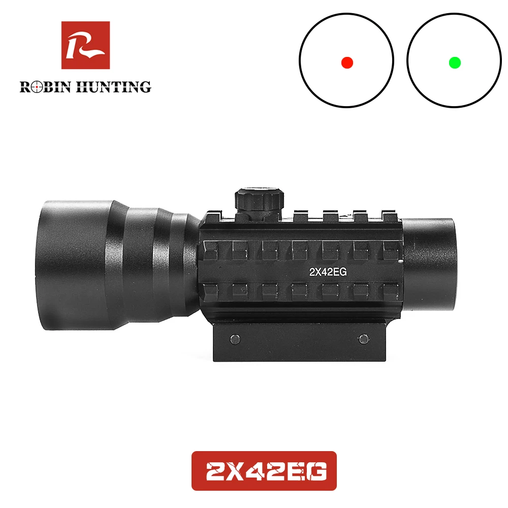 

2x42EG Red Dot Sight Hunting Optics Sight Scope With 11/20MM Rail Mount Picatinny Rail For Airsoft Rifle Gun 2x Red Dot Sight