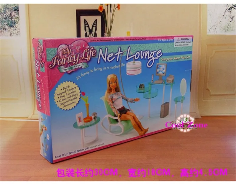Новое поступление миниатюрная мебель модная кабинет для куклы Барби дом Классические игрушки для девочек