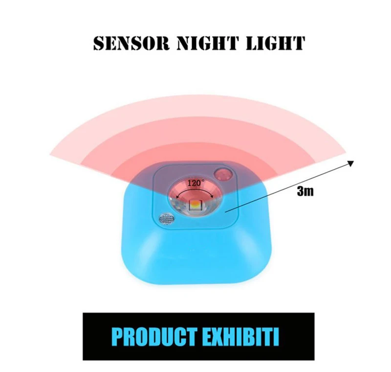 Светодиодный датчик движения, автоматический Ночной светильник, для общественного пользования, PIR, для отеля, датчик движения, автоматическая Магнитная настенная лампа для туалета, шкафа, лестницы, светильник