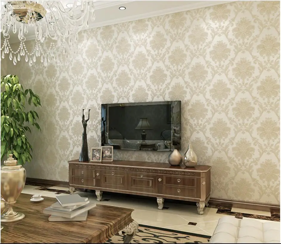 Beibehang европейской роскоши Дамаск золотой фольги 3d обои нетканые обои спальня гостиная диван ТВ фоне обоев