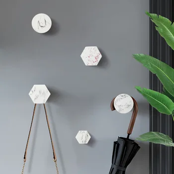 

Nordic Marble Stereo Wall Decorative Coat Hook Modern Simple Resin Decorative Hook kids room decoration
