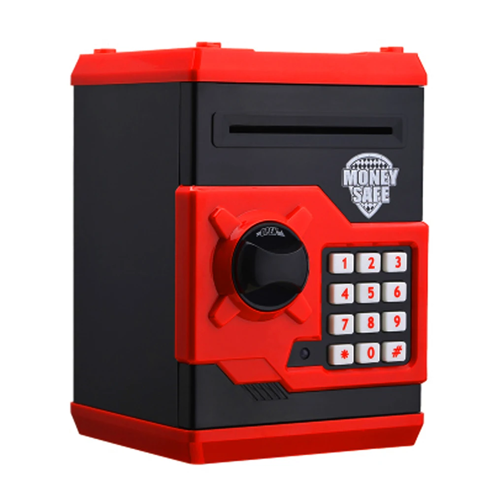 Creative Design Red Metal Piggy Money Telephone Booth Kids Coin Saving Pot Box Money Saving Box