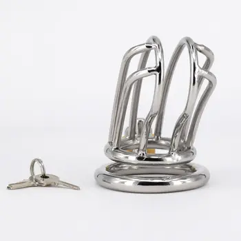 Male Chastity Devices Stainless Steel Cock Cage For Men Metal Chastity Belt Penis Ring Sex Toys Cock Lock Bondage Adult Products 4