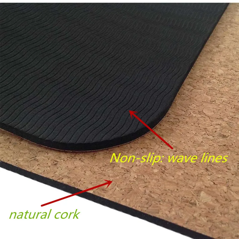 Non-slip TPE+Cork Yoga Mats For Fitness Natural Pilates Gymnastics Mats Sport Mat Yoga Exercise Pads Massage Mat 3MM/5MM/6MM/8MM