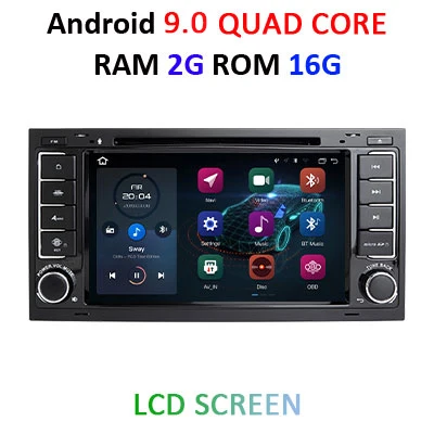 Android 9,0 DSP ips 4G ram 64G rom 2 DIN Автомобильный gps для Touareg T5 Transporter Multivan Автомобильный мультимедийный навигатор радио dvd-плеер - Цвет: 9.0 2G 16G LCD
