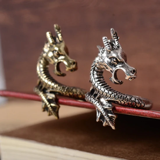 

LNRRABC Sale New Arrival Charms Punk Fashion Exaggerated Rings for Men and Women Vintage Retro Dragon Ring Jewelry Gift