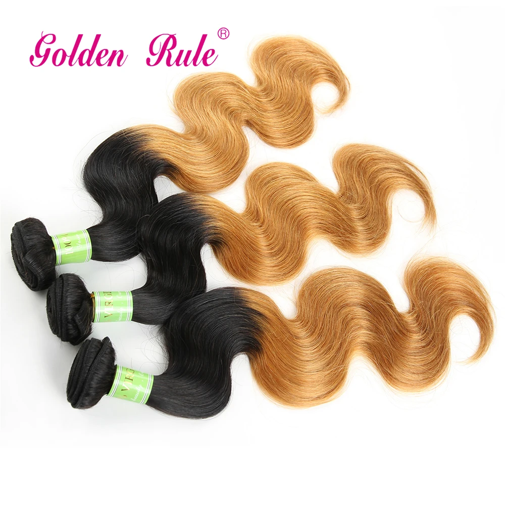 

Brazilian virgin hair Ombre & natural color #1B  #27 4pcs/lot Brazilian hair body wave Grade 7A free shipping