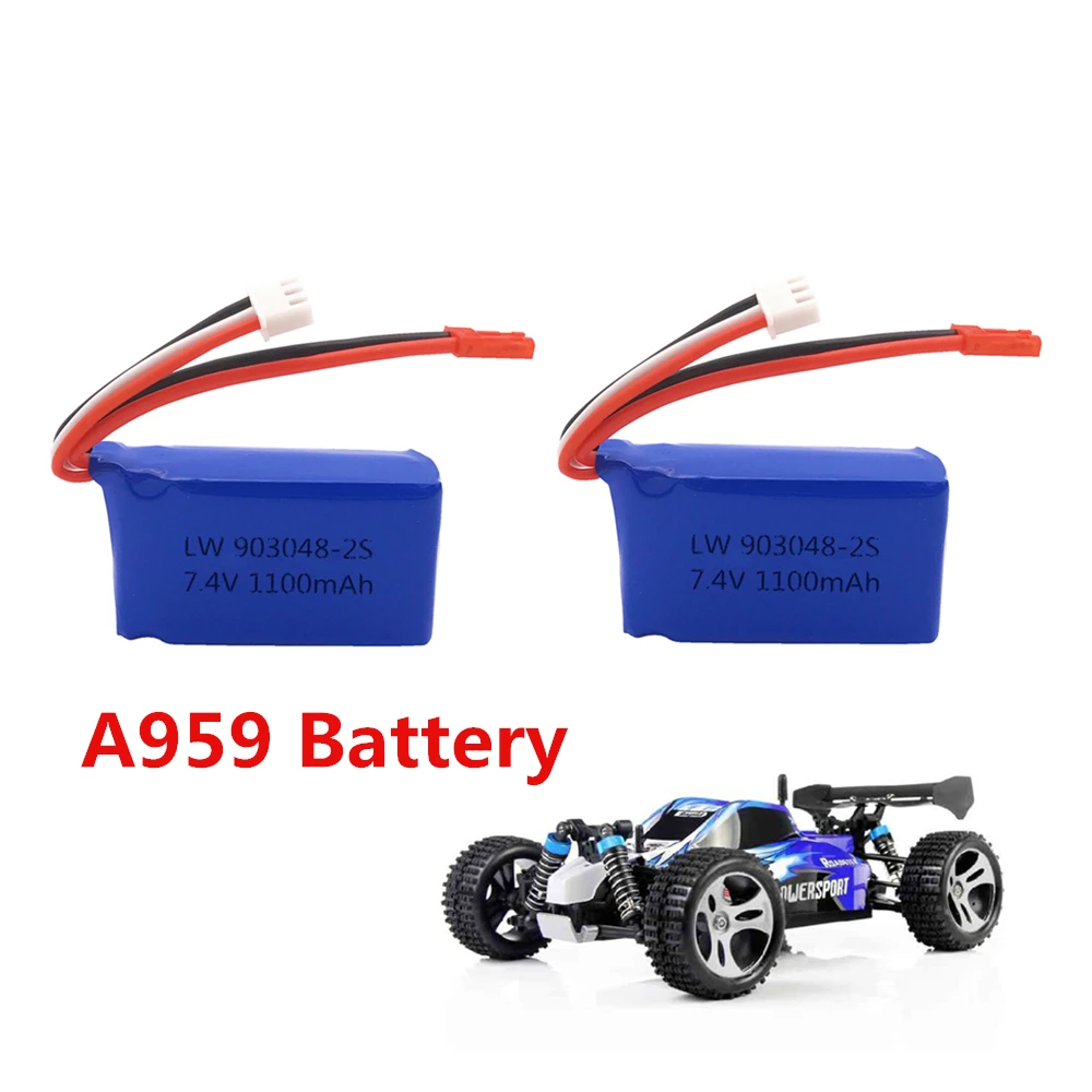 2pcs LiPo Battery for Wltoys Cars 7.4V 1100mah Battery For Wltoys A949