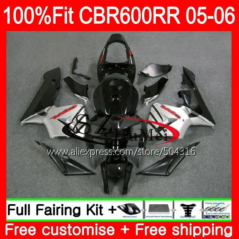 

Injection For HONDA CBR 600RR CBR600 RR 05 06 600F5 black Silver 51SH5 CBR600RR F5 05 06 CBR600F5 CBR 600 RR 2005 2006 Fairings