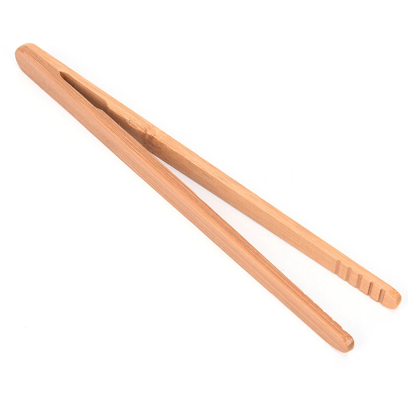1PC Wooden Tea Tweezer Bacon Tea Clip Tongs Bamboo Kitchen Salad Food Toast