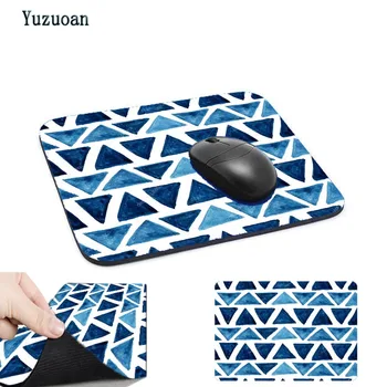 

Yuzuoan Bright Blue Pink Triangle Pattern Custom High Speed New Vintage Stylish Mouse Pad Gaming Rectangle Mousepad Three Size
