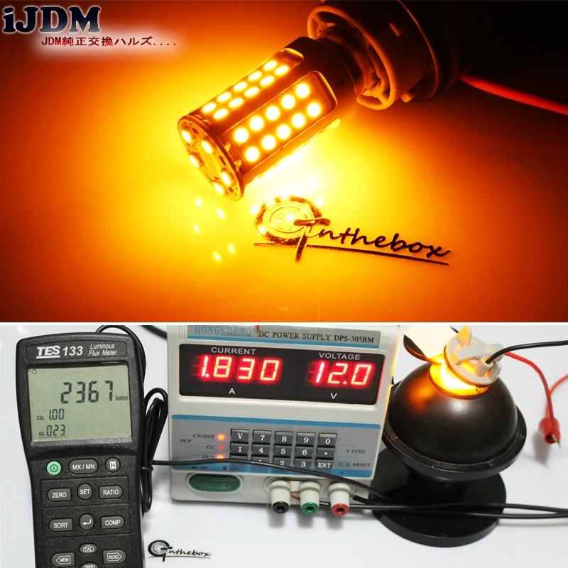 IJDM Canbus без ошибок 7440 светодиодный Hyper Flash W21W T20 55SMD 3030 для 2015 up Cadillac Escalade передний