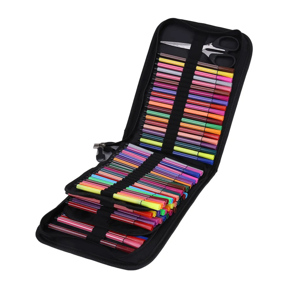 

72/120 Hole Art Sketch Drawing Pencil Pen Case Storage Bag Pouch Cosmetic Zipper Box Holder Colored Pencil Bag