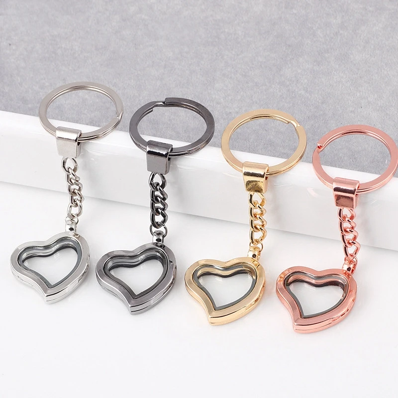 5PCS 30*30*8mm Heart Pendant floating locket keychains Fit charms 10053 | Украшения и аксессуары