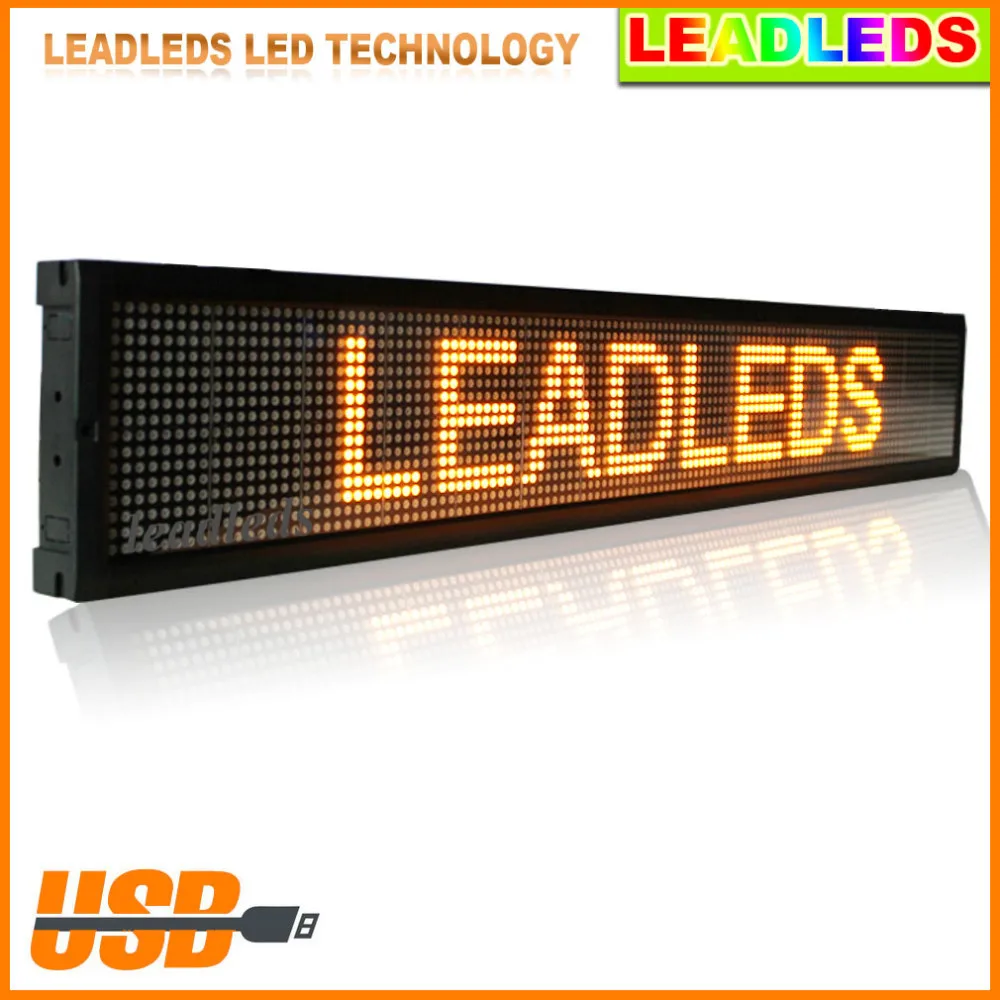 Placa do Sinal Carta de Exibição para o Negócio 101.3 16 3.8 cm Levou Exibição Usb Rolagem Programável Cor Amarelo 2 led letters