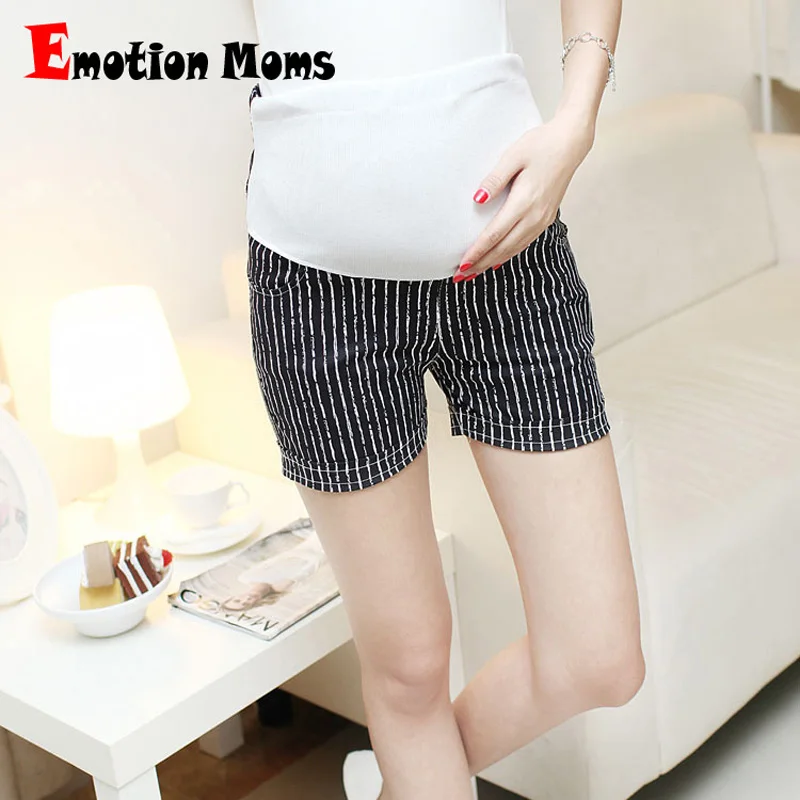 Emotion Moms летние резинка на талии шорты для беременных Брюки для беременных Одежда для беременных полосатые брюки для беременных