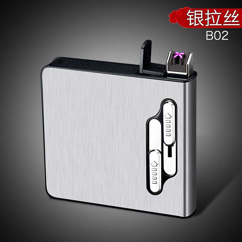 Портативный USB чехол для электронной сигареты с двойной дугой Зажигалка 20 шт. держатель для сигарет usb зарядка Зажигалка гаджеты для мужчин - Цвет: 3
