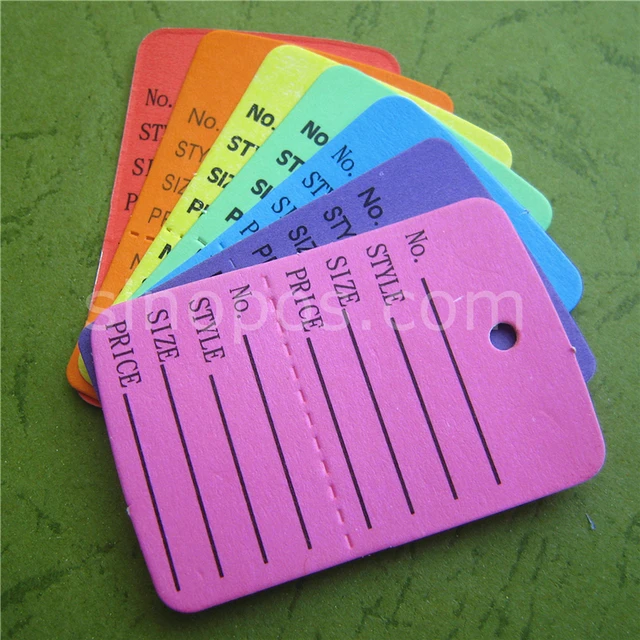 Small Perforated Coupon Price Tags Colorful, consignment shop label