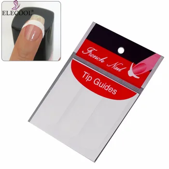 

ELECOOL 5 Sheet Strip Nail Art Form Fringe Guides Water Transfer Sticker DIY Line Tips White Nail Decal French Manicure TSLM1