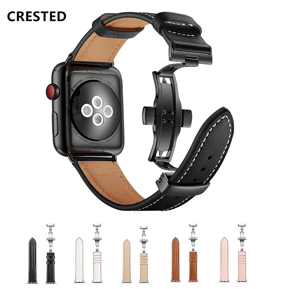 Ремешок из натуральной кожи для Apple watch, 4 ремешка, 44 мм, 40 мм, Iwatch, 42 мм, correa, Apple watch, 38 мм, браслет, наручный ремешок для часов 5, 3, 2